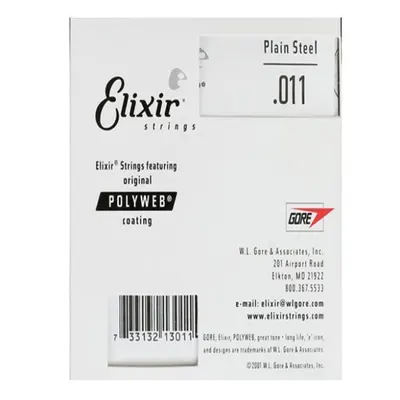 엘릭서기타줄 Elixir 일렉기타줄/통기타줄 PolyWeb Plain Steel 011 낱선 낱줄 4팩 [13011]